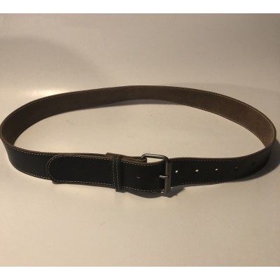 Black Stitched Leather Belt