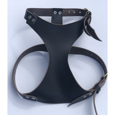 Black Real Leather Dog Harness