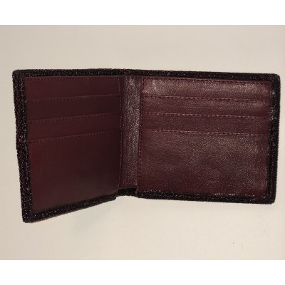 Wine-Colored Manta Ray Leather Wallet